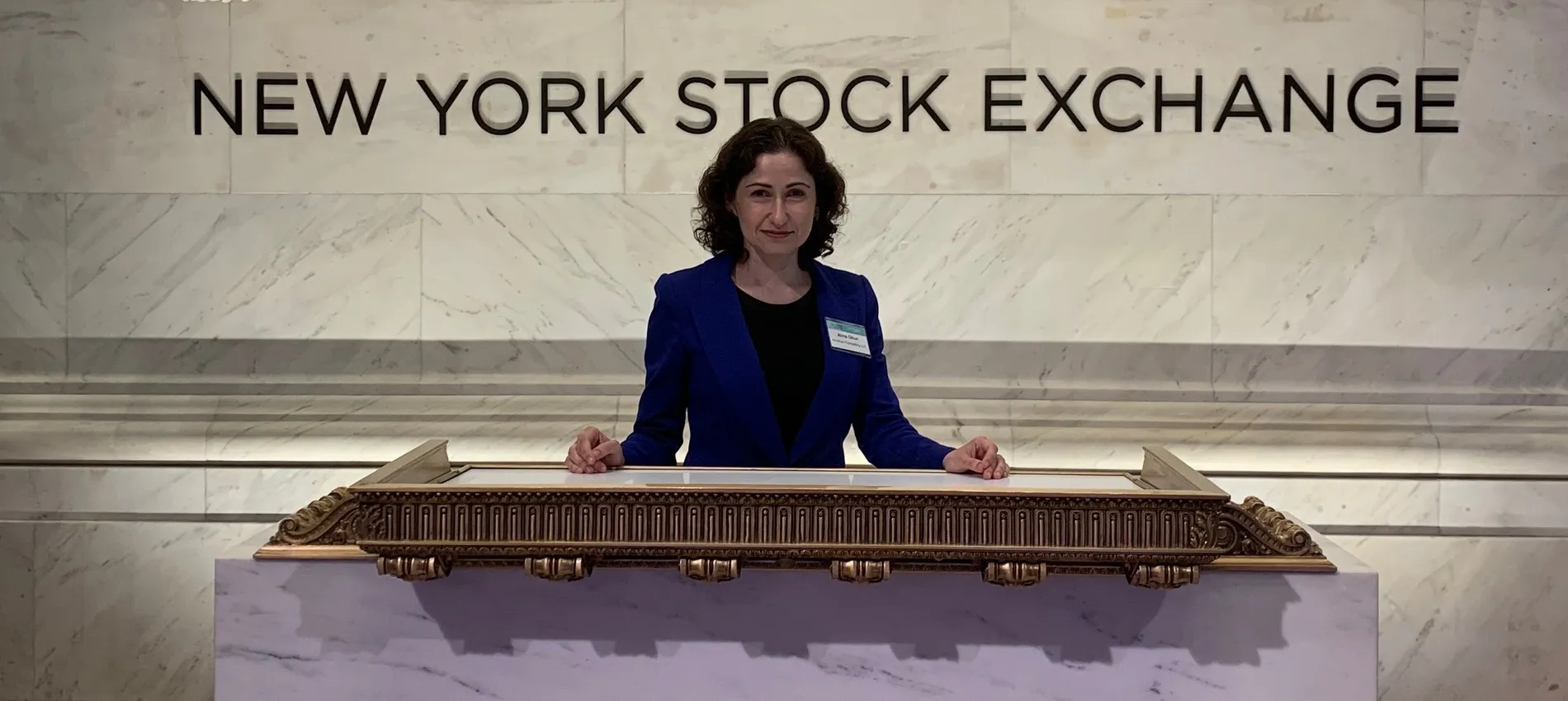 Alina Okun at the New York Stock Exchange