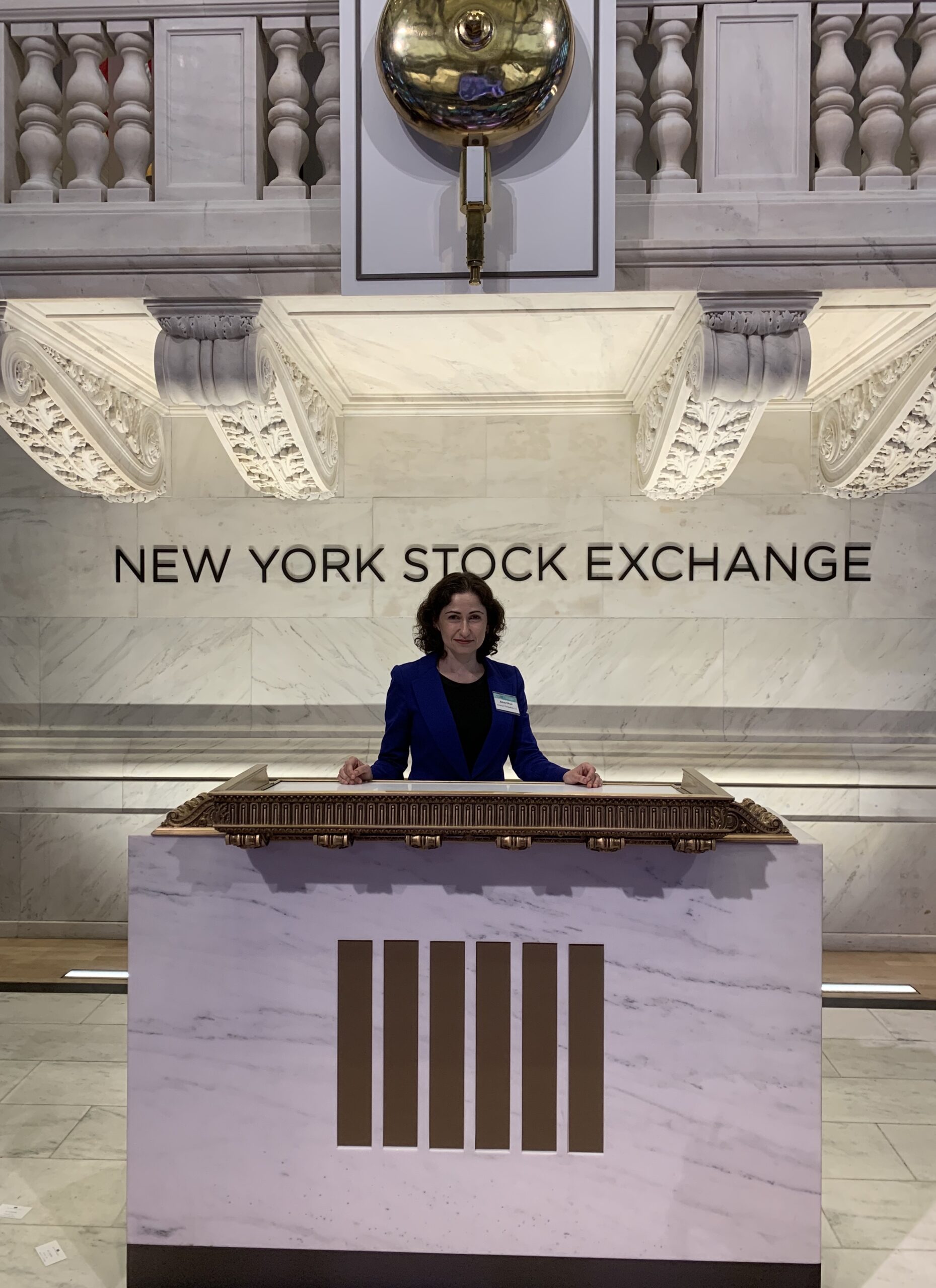 Alina at New York Stock Exchange, 2019